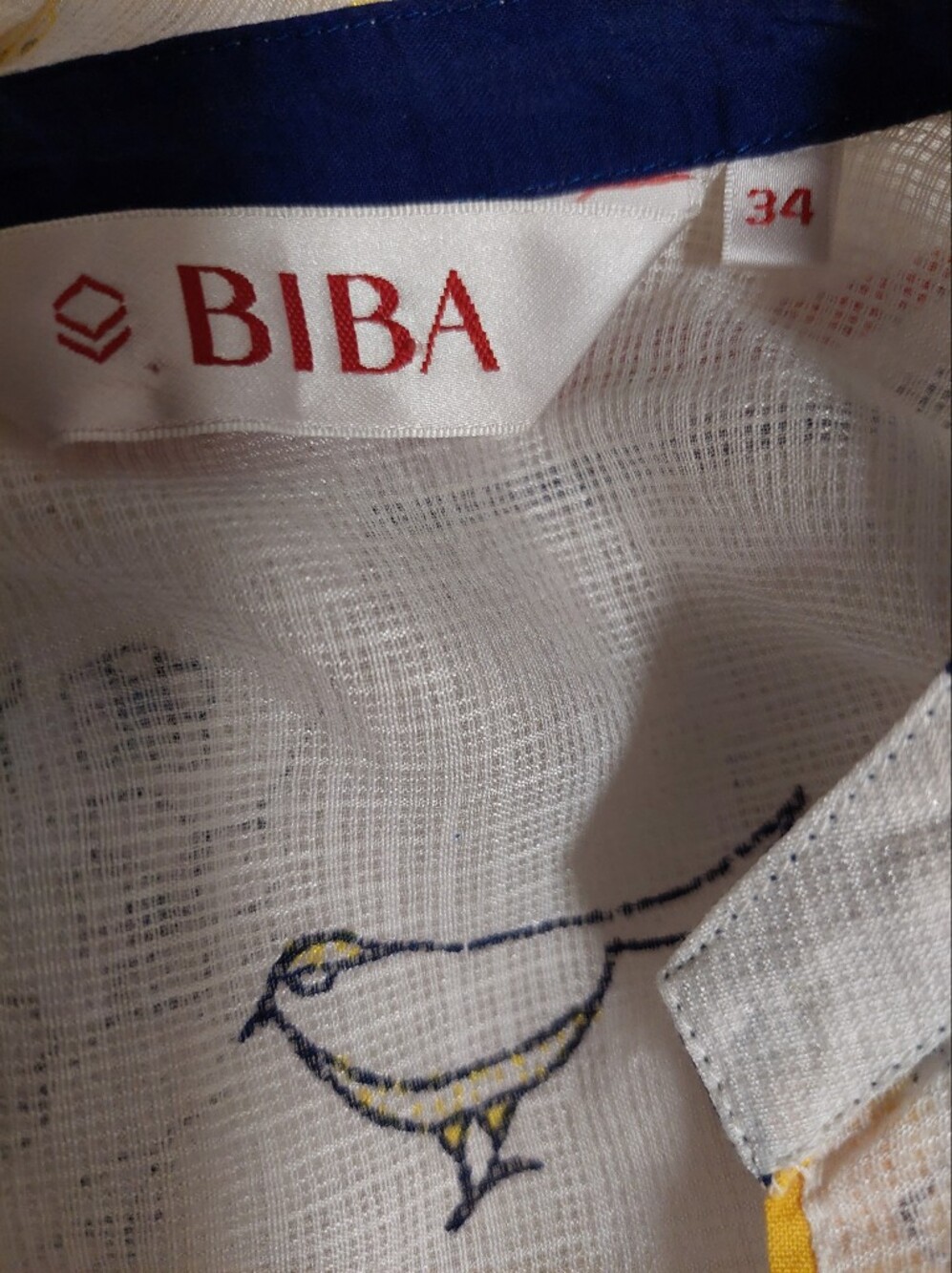 Biba pretty white and yellow layered kurta - Picture 7 of 9